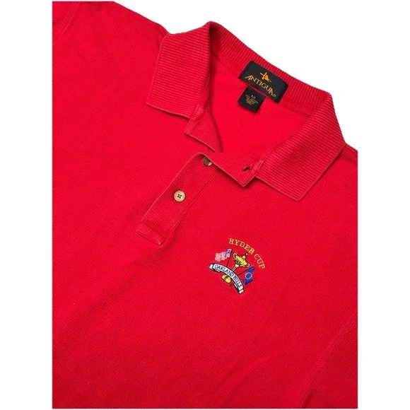Antigua Ryder Cup Oakland Hills Polo Shirt Red Golf Medium 100% Cotton - Picture 1 of 7